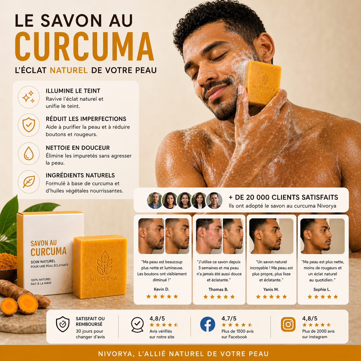 Savon de douche au curcuma Nivorya