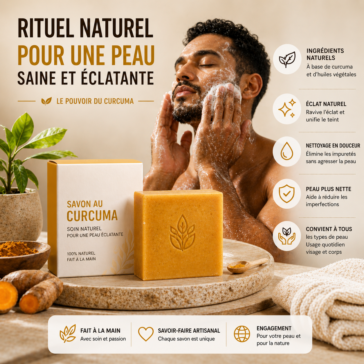 Savon de douche au curcuma Nivorya