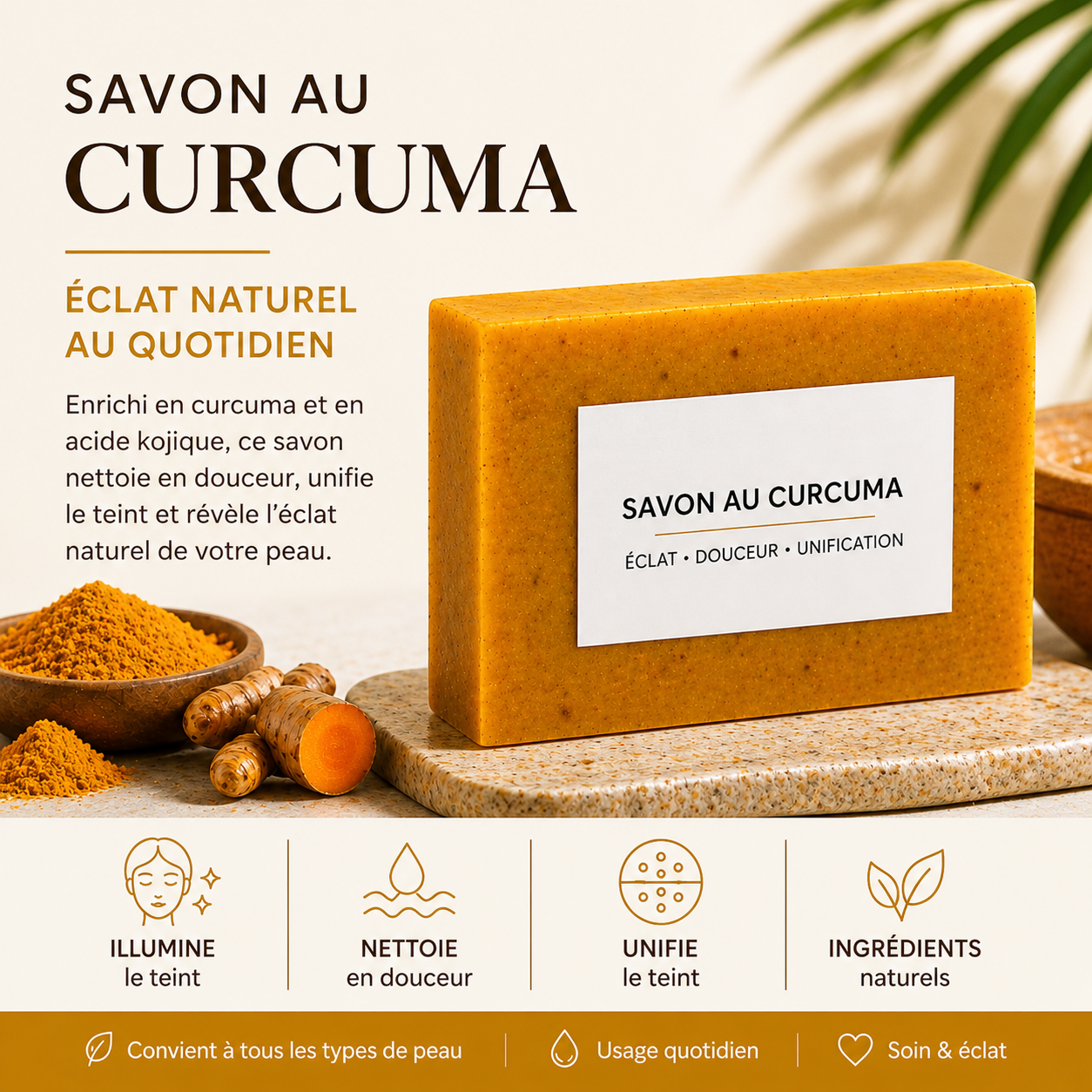 Savon de douche au curcuma Nivorya